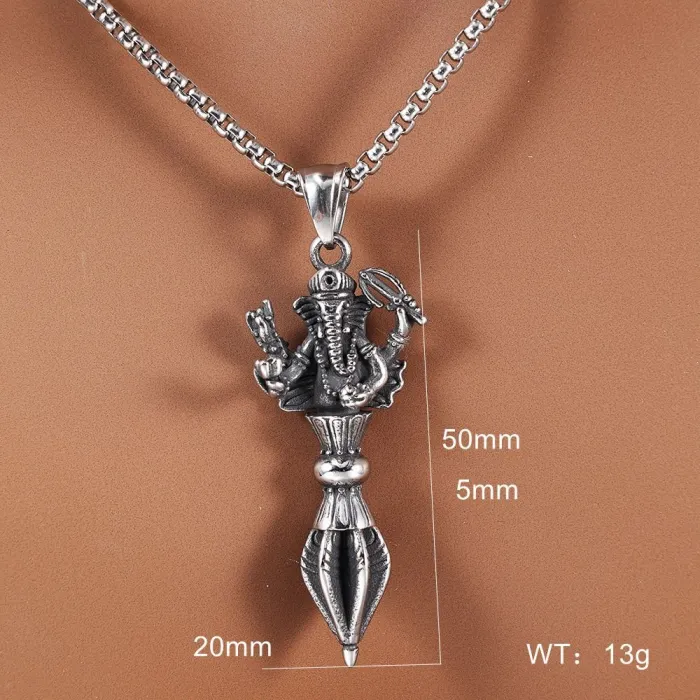 Wholesale Tibetan Vajra Pendant – Stainless Steel Dorje Amulet for Protection | Spiritual Jewelry for Men & Women | Bulk Stock Ready to Ship