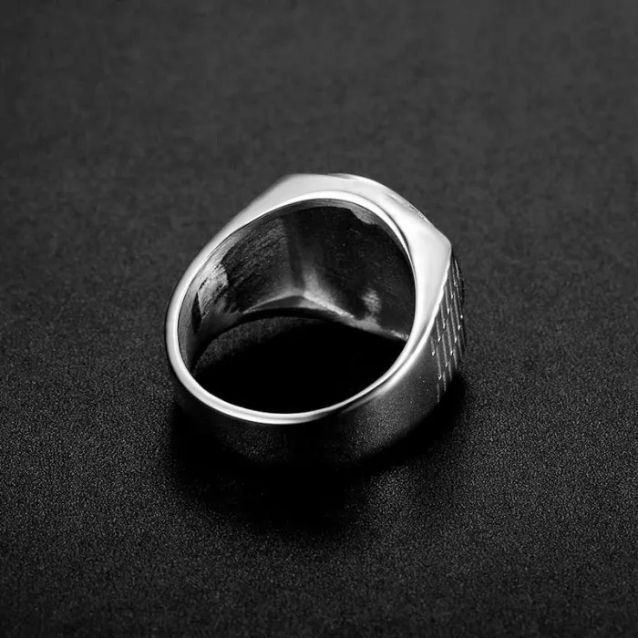 Wholesale HIPHOP Crown Rings for Men – 316L Stainless Steel with Polished Finish & Rhinestone Beads | Streetwear Jewelry Supplier