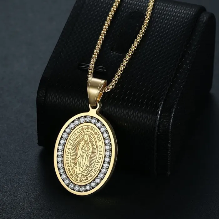 Wholesale HIPHOP Pendant Necklace – Gold-Plated Titanium Steel with AAA CZ Stones | Bling Street Jewelry, Bulk Supplier