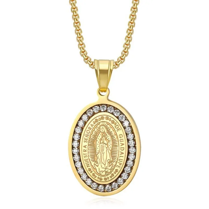 Wholesale HIPHOP Pendant Necklace – Gold-Plated Titanium Steel with AAA CZ Stones | Bling Street Jewelry, Bulk Supplier
