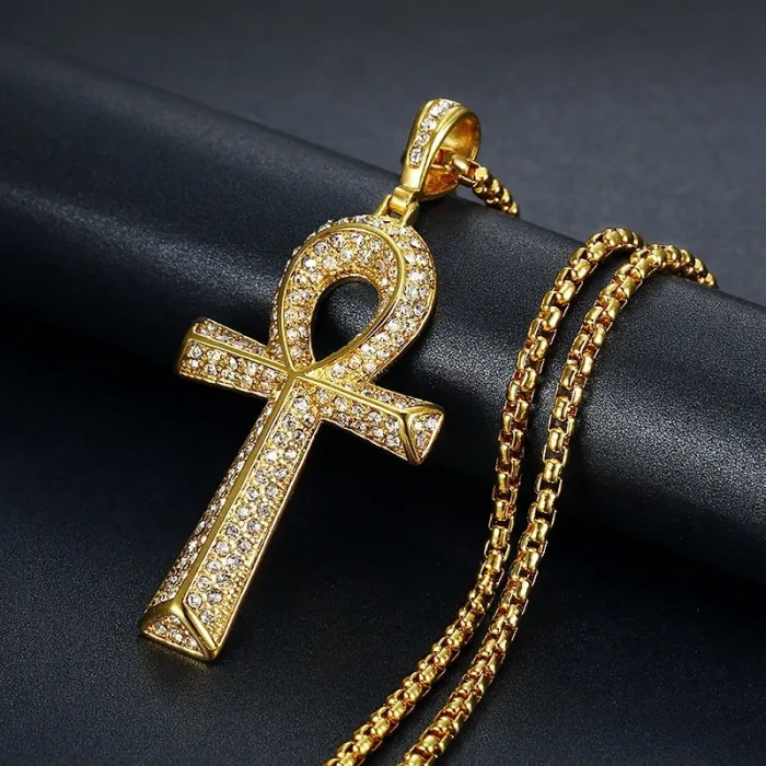 Wholesale Egyptian Ankh Key Pendant Necklace – Cast Stainless Steel HIPHOP Jewelry for Men & Women | Symbolic Jewelry Supplier
