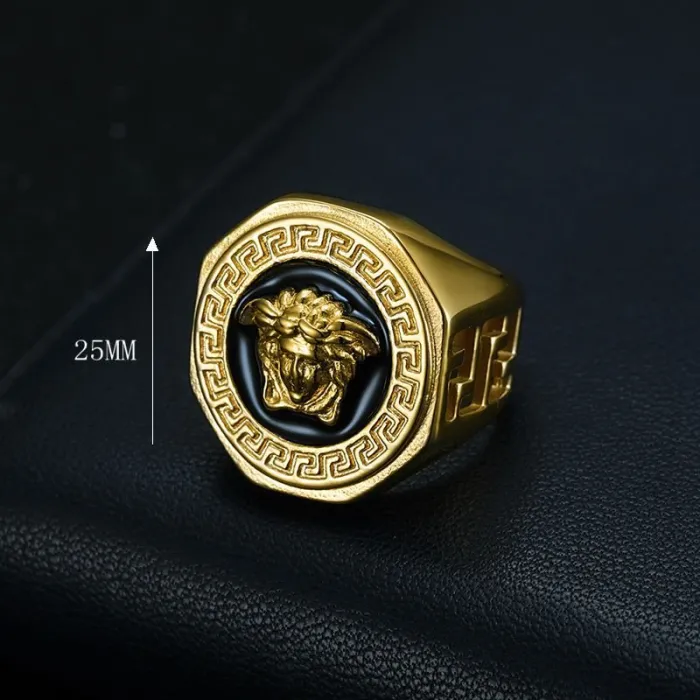 Wholesale Gold HIPHOP Lady Head Ring for Men – Polished Titanium Steel Urban Bling Jewelry | Streetwear Supplier
