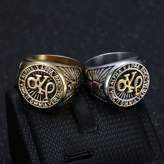 Wholesale AKP Ring for Men – Gold-Plated Polished Stainless Steel HIPHOP Style Jewelry | Streetwear Bling Supplier