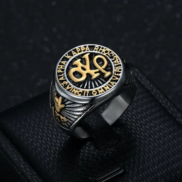 Wholesale AKP Ring for Men – Gold-Plated Polished Stainless Steel HIPHOP Style Jewelry | Streetwear Bling Supplier