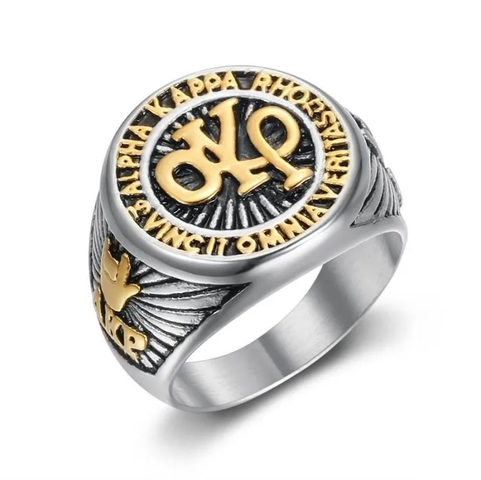 Wholesale AKP Ring for Men – Gold-Plated Polished Stainless Steel HIPHOP Style Jewelry | Streetwear Bling Supplier