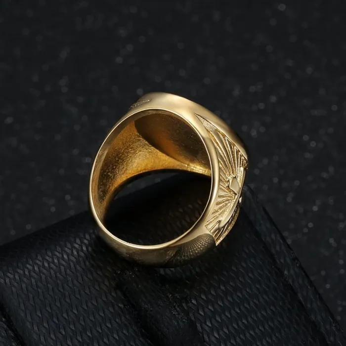 Wholesale Hip Hop Titanium Steel Ring – Bulk Gold Cross YS Ring for Men at Factory Price
