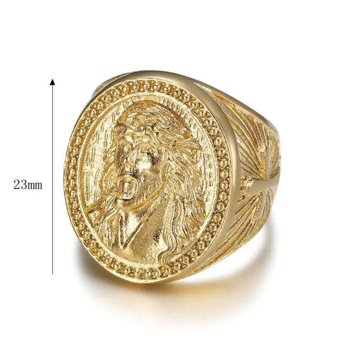Wholesale Hip Hop Titanium Steel Ring – Bulk Gold Cross YS Ring for Men at Factory Price