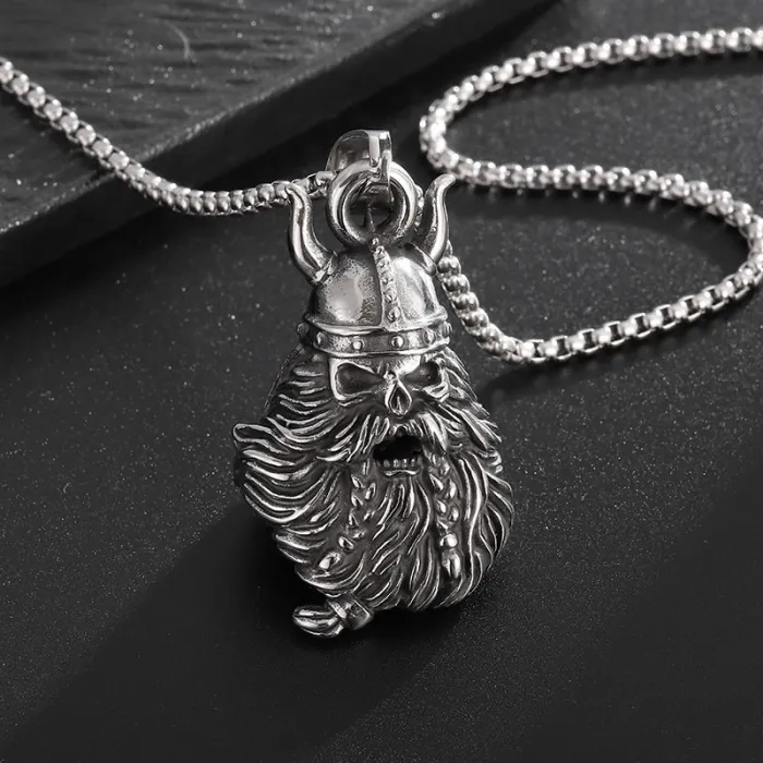 Wholesale Viking Skull Bell – Bulk Nordic Odin Helmet Lucky Bell in Titanium Steel at Factory Price