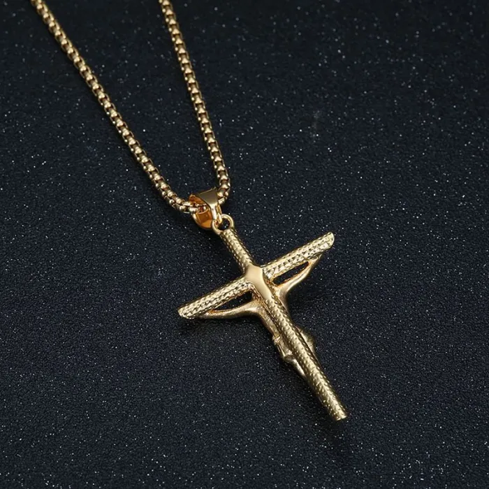 Wholesale Stainless Steel Cross Pendant – Bulk Vacuum-Plated Necklace at Factory Price