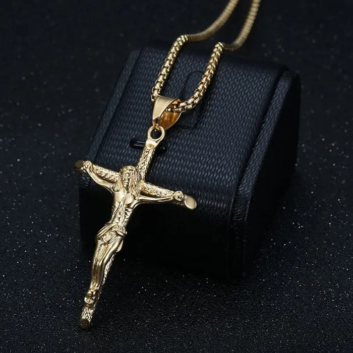 Wholesale Stainless Steel Cross Pendant – Bulk Vacuum-Plated Necklace at Factory Price