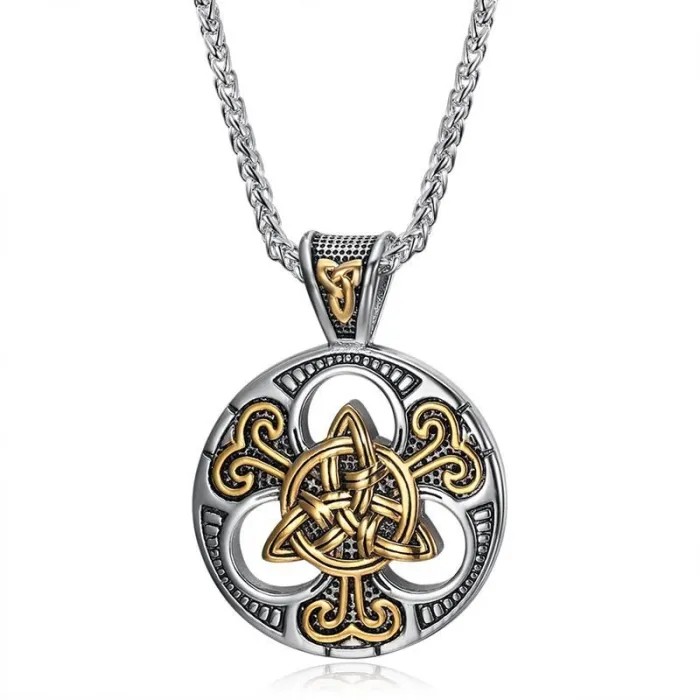 Wholesale Viking Celtic Knot Pendant – Bulk Scandinavian Stainless Steel Necklace at Factory Price