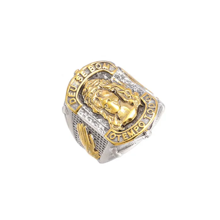 Wholesale Hip Hop Faith Ring – Bulk Gold-Plated Titanium Steel YS Portrait Prayer Ring for Men