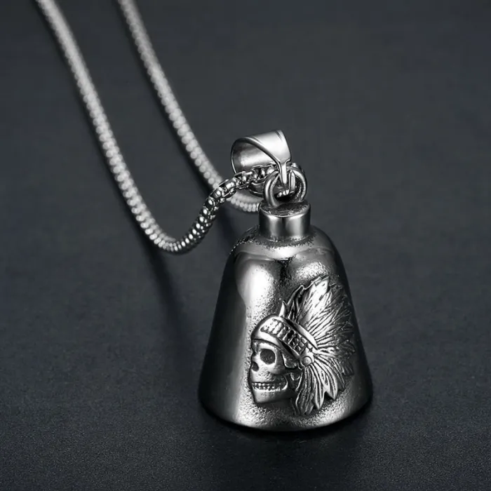 Wholesale Biker Skull Bell Keychain – Bulk Stainless Steel Indian Chief Ride Bell at Factory Price