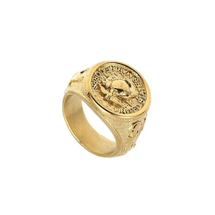 Wholesale Marine Corps Eagle Ring – Bulk Gold-Plated Polished Stainless Steel Men's Ring at Factory Price