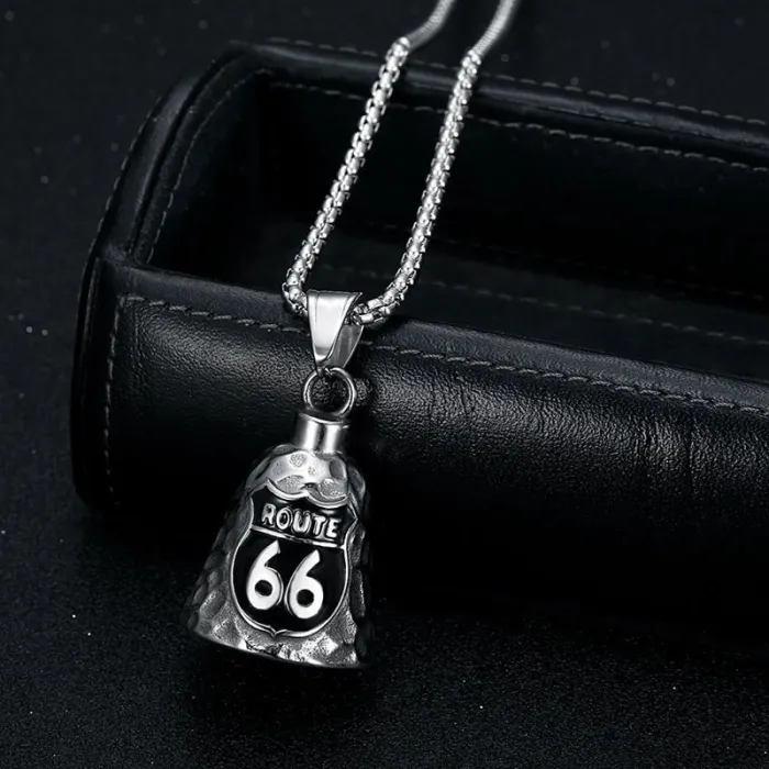 Wholesale Route 66 Biker Bell – Bulk Polished Titanium Steel Punk Lucky Ride Bell with Epoxy at Factory Price