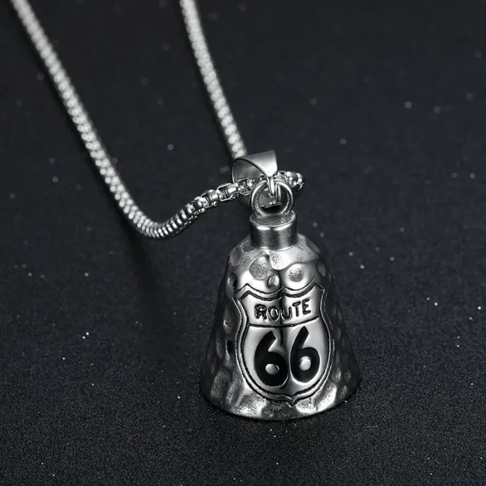 Wholesale Route 66 Biker Bell – Bulk Polished Titanium Steel Punk Lucky Ride Bell with Epoxy at Factory Price