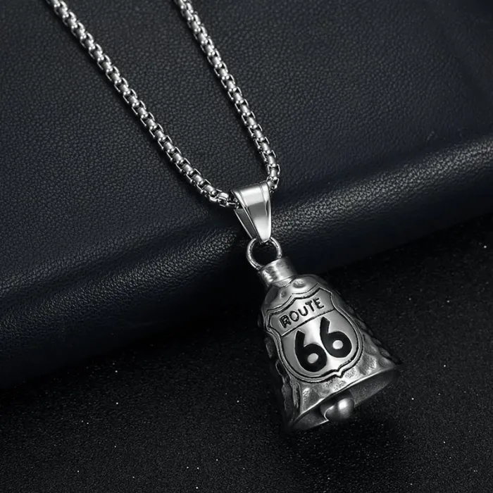 Wholesale Route 66 Biker Bell – Bulk Polished Titanium Steel Punk Lucky Ride Bell with Epoxy at Factory Price