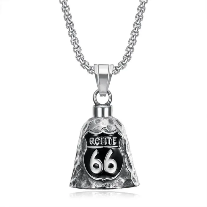 Wholesale Route 66 Biker Bell – Bulk Polished Titanium Steel Punk Lucky Ride Bell with Epoxy at Factory Price