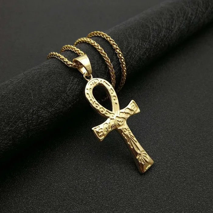 Wholesale Egyptian Ankh Pendant – Bulk Stainless Steel Hip Hop Key of Life Necklace for Men & Women