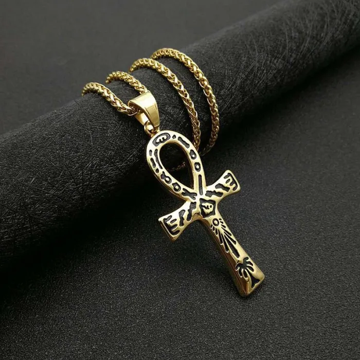 Wholesale Egyptian Ankh Pendant – Bulk Stainless Steel Hip Hop Key of Life Necklace for Men & Women