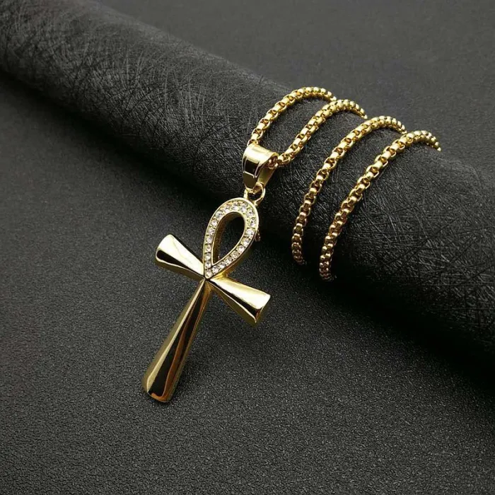 Wholesale Egyptian Ankh Necklace – Bulk Cast Stainless Steel Hip Hop Jewelry for Men & Women