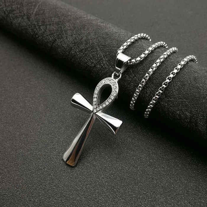 Wholesale Egyptian Ankh Necklace – Bulk Cast Stainless Steel Hip Hop Jewelry for Men & Women