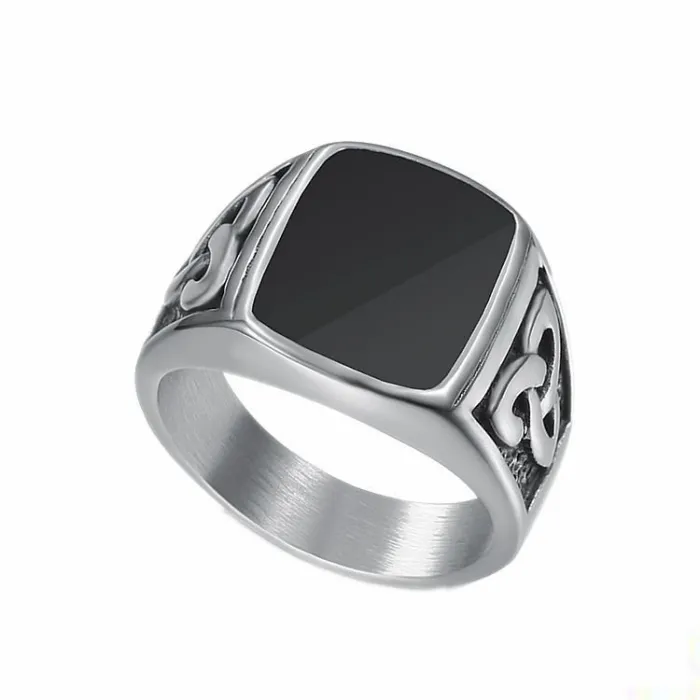 Wholesale Celtic Knot Ring for Men – Bulk Polished Titanium Steel Vintage Style Rings at Factory Price
