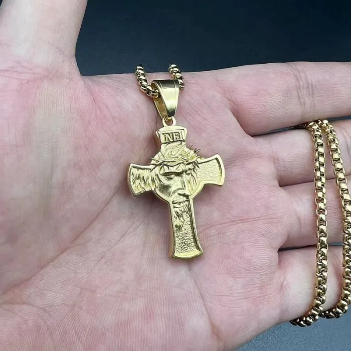 Wholesale Hip Hop Pendant Necklace – Bulk Vacuum Gold-Plated Cast Stainless Steel Jewelry for Resellers