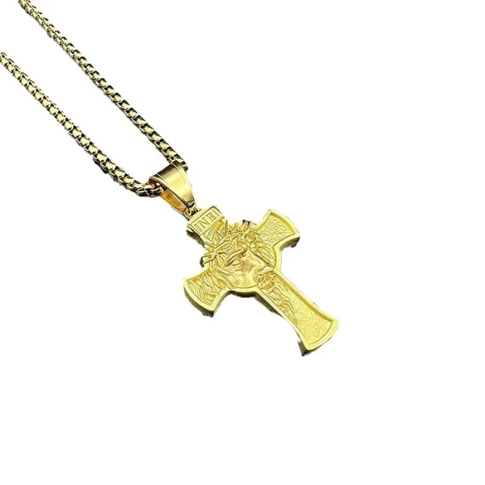 Wholesale Hip Hop Pendant Necklace – Bulk Vacuum Gold-Plated Cast Stainless Steel Jewelry for Resellers