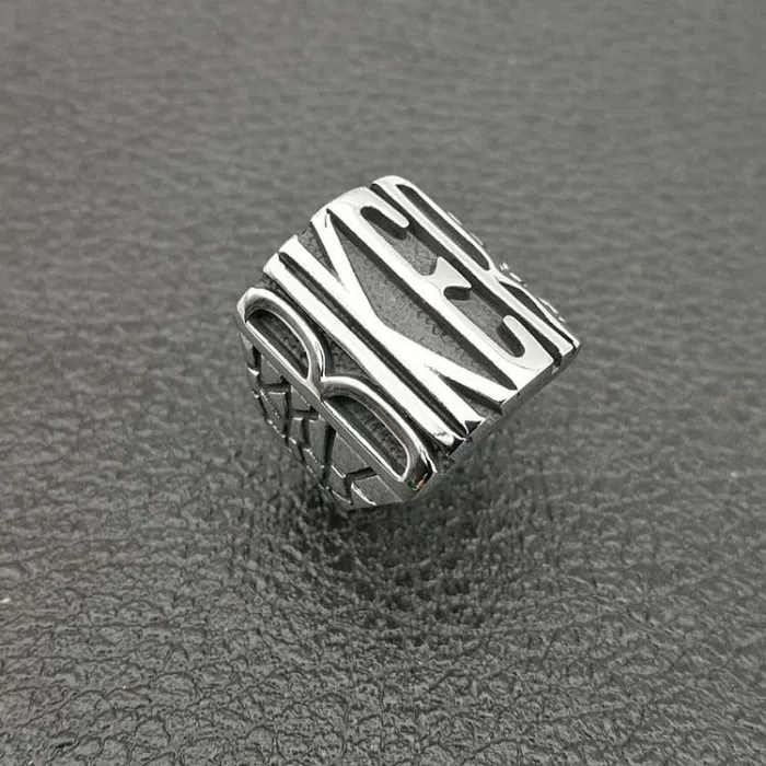 Wholesale Biker Ring for Men – Bulk Polished Titanium Steel Punk Motorcycle Rider Jewelry at Factory Price
