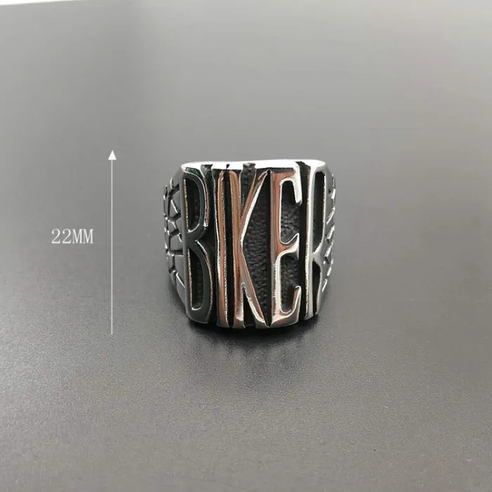 Wholesale Biker Ring for Men – Bulk Polished Titanium Steel Punk Motorcycle Rider Jewelry at Factory Price