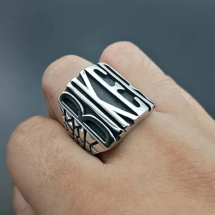 Wholesale Biker Ring for Men – Bulk Polished Titanium Steel Punk Motorcycle Rider Jewelry at Factory Price