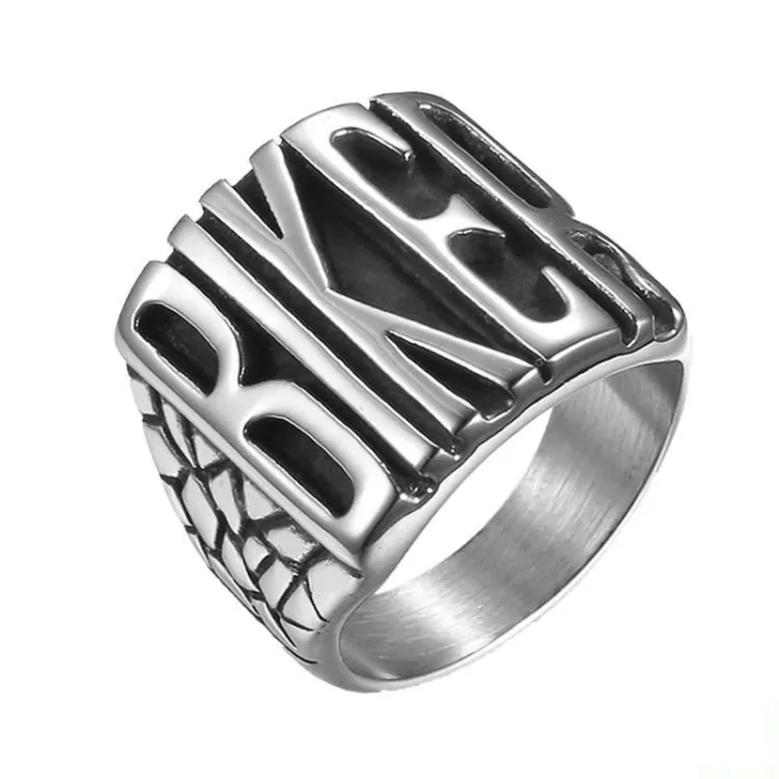 Wholesale Biker Ring for Men – Bulk Polished Titanium Steel Punk Motorcycle Rider Jewelry at Factory Price