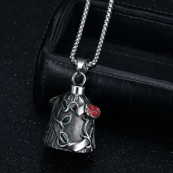 Wholesale Rose Biker Bell – Bulk Polished Titanium Steel Double-Sided Epoxy Motorcycle Luck Bell