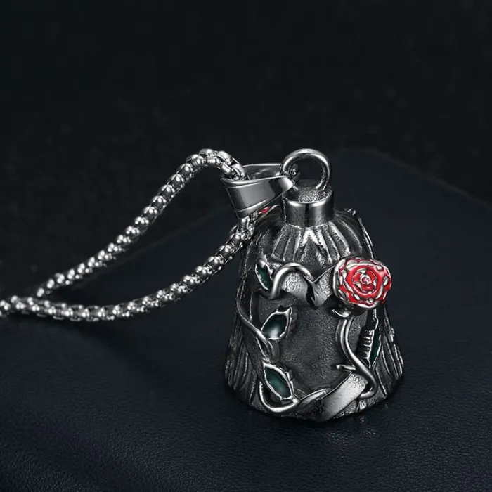 Wholesale Rose Biker Bell – Bulk Polished Titanium Steel Double-Sided Epoxy Motorcycle Luck Bell