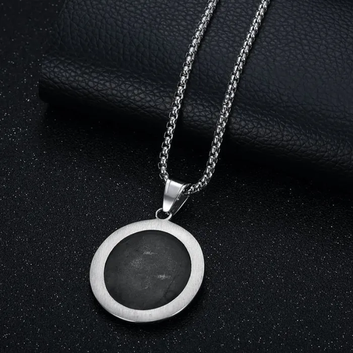 Wholesale St. Michael Pendant – Bulk Vintage Titanium Steel Round Medal Necklace for Men & Women