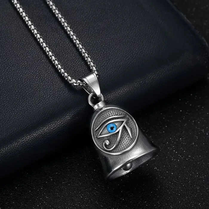 Wholesale Eye of Horus Biker Bell – Bulk Polished Titanium Steel Motorcycle Luck Bell for Resellers