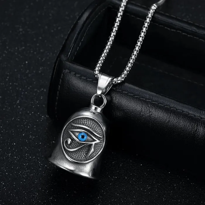 Wholesale Eye of Horus Biker Bell – Bulk Polished Titanium Steel Motorcycle Luck Bell for Resellers