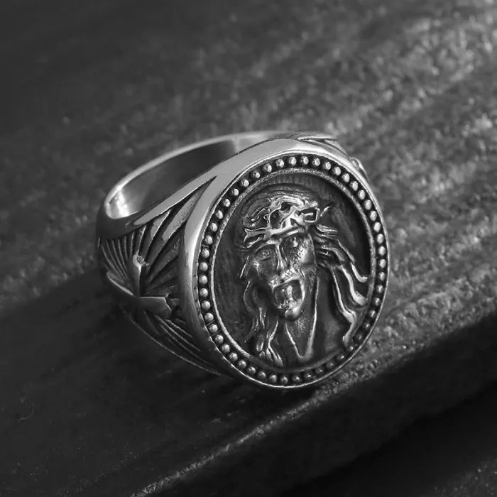 Wholesale YS Cross Faith Ring – Bulk Gold-Plated Titanium Steel Hip Hop Men's Ring