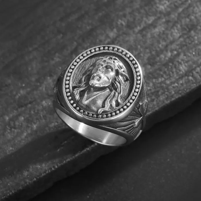 Wholesale YS Cross Faith Ring – Bulk Gold-Plated Titanium Steel Hip Hop Men's Ring