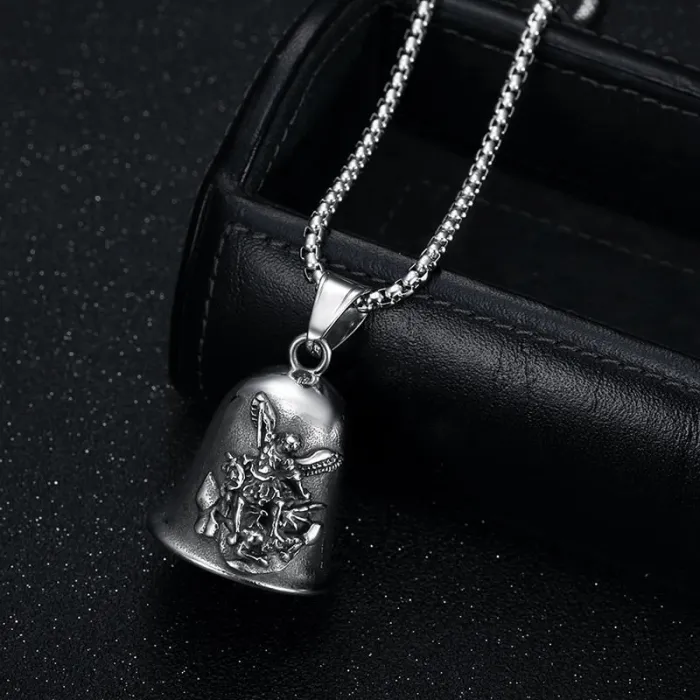 Wholesale St. Michael Angel Biker Bell – Bulk Polished Stainless Steel Motorcycle Luck Bell for Resellers