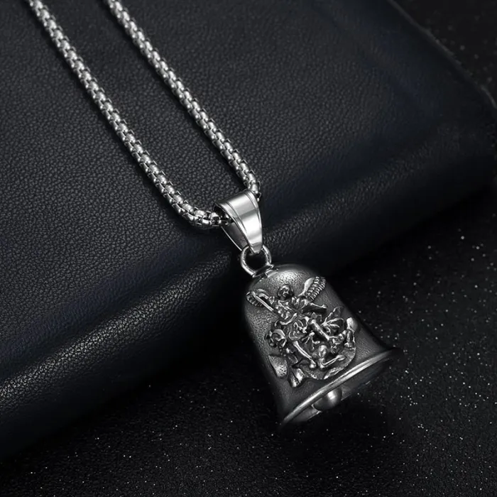 Wholesale St. Michael Angel Biker Bell – Bulk Polished Stainless Steel Motorcycle Luck Bell for Resellers