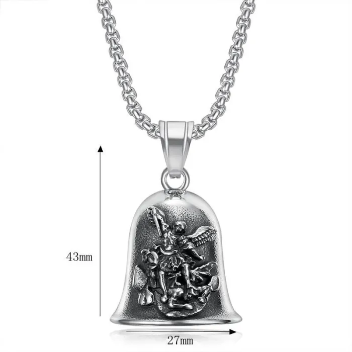 Wholesale St. Michael Angel Biker Bell – Bulk Polished Stainless Steel Motorcycle Luck Bell for Resellers