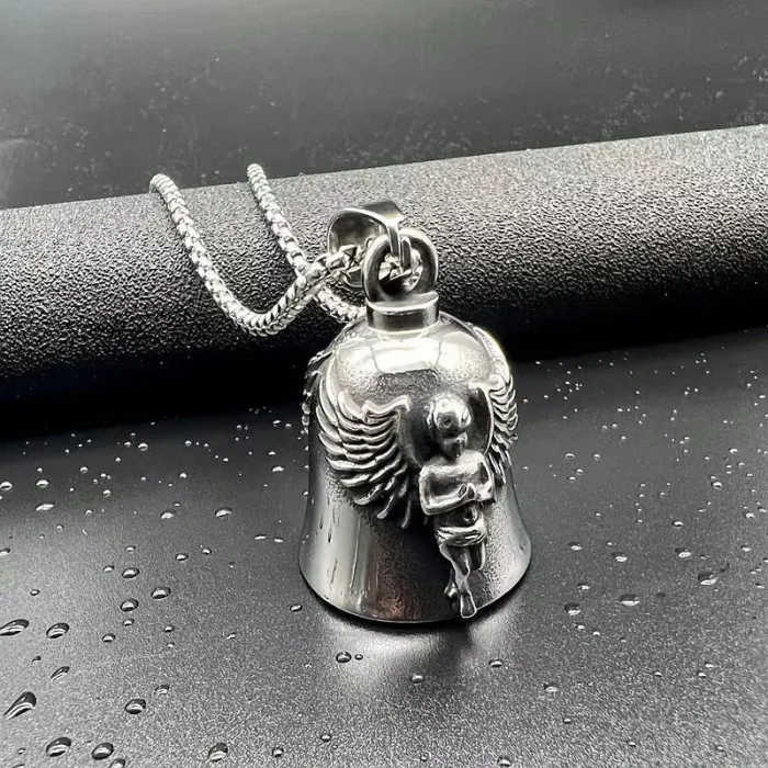 Wholesale Angel Wing Biker Bell – Bulk Titanium Steel Punk Ride Blessing Bell for Motorcycles or Pets