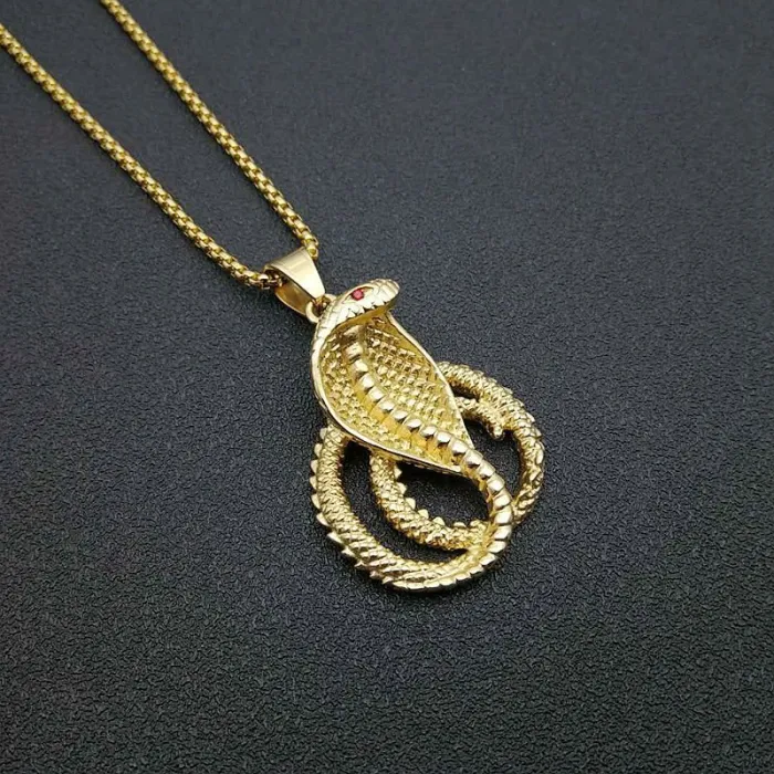 Wholesale Hip Hop Snake Pendant Necklace – Gold Plated Iced Out Jewelry in Bulk, Factory Price Supplier