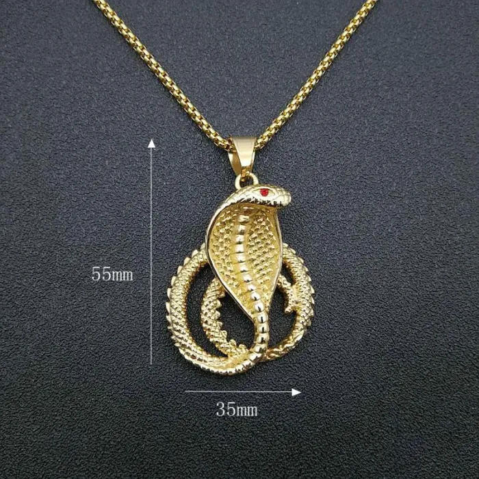Wholesale Hip Hop Snake Pendant Necklace – Gold Plated Iced Out Jewelry in Bulk, Factory Price Supplier