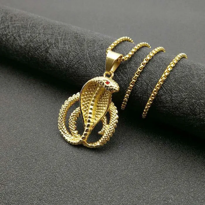 Wholesale Hip Hop Snake Pendant Necklace – Gold Plated Iced Out Jewelry in Bulk, Factory Price Supplier