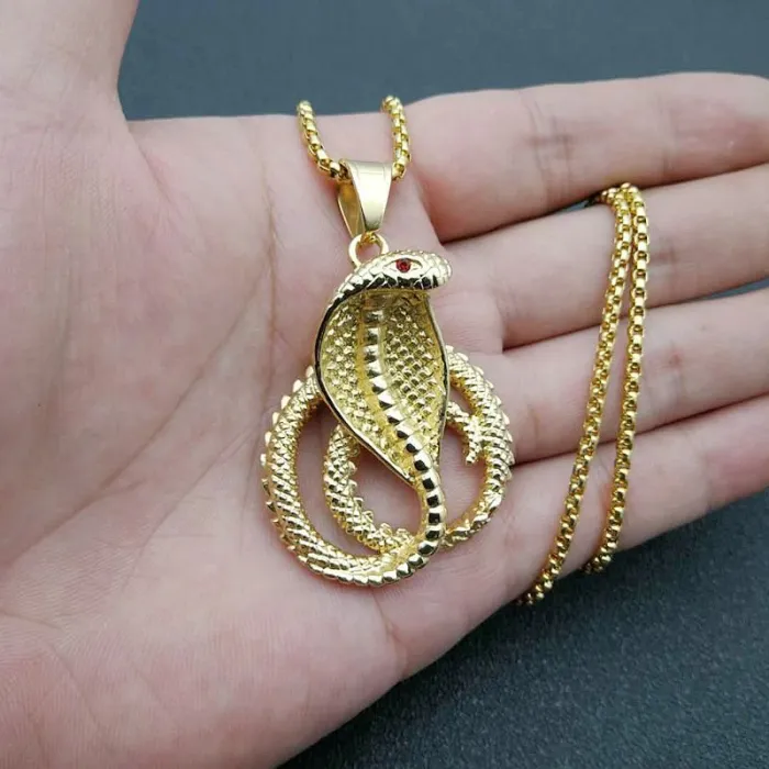 Wholesale Hip Hop Snake Pendant Necklace – Gold Plated Iced Out Jewelry in Bulk, Factory Price Supplier