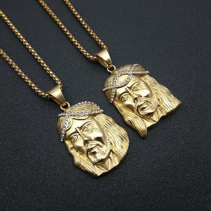 Wholesale Jesus Pendant Necklace – Gold Plated Iced Out Hip Hop Jewelry in Bulk, Factory Price Supplier