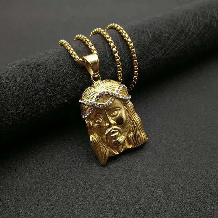 Wholesale Jesus Pendant Necklace – Gold Plated Iced Out Hip Hop Jewelry in Bulk, Factory Price Supplier